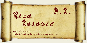 Miša Kosović vizit kartica